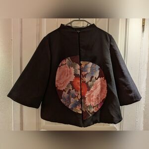 Floral Black Cape Jacket